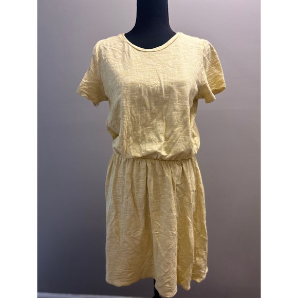 Old Navy Dresses & Skirts - Old Navy Womens Yellow Striped Casual Dress Elastic Waist
